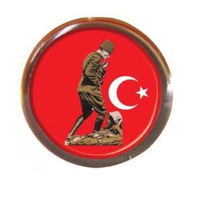 Vatan VT617 Atalı Kocatepe Bayrak Yuvarlak Rozet