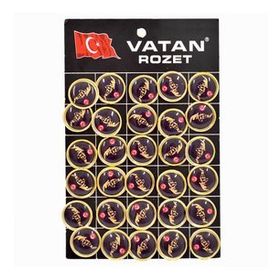 Vatan VT620 Atalı Siyah Baskı Yuvarlak Rozet