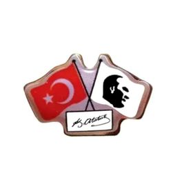 Vatan VT627 İkili Bayraklı Atalı İmza Rozet
