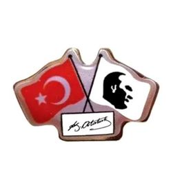 Vatan VT627 İkili Bayraklı Atalı İmza Rozet