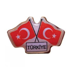 Vatan VT628 İkili Bayraklı Türkiye Rozet