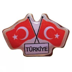 Vatan VT628 İkili Bayraklı Türkiye Rozet