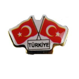 Vatan VT628 İkili Bayraklı Türkiye Rozet