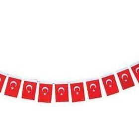 Vatan VT805 Küçük Boy 50'li 6x10 cm İpli Kağıt Bayrak