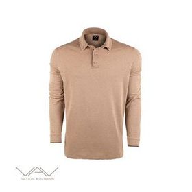 VAV Bej L Tlac-04 Polo Yaka Uzun Kol Tişört