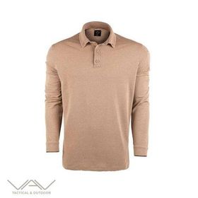 VAV Bej L Tlac-04 Polo Yaka Uzun Kol Tişört