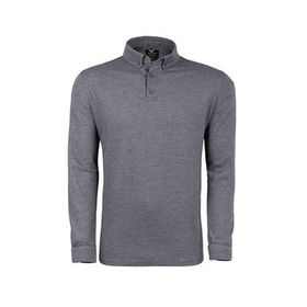 VAV Füme XXL Tlac-04 Polo Yaka Uzun Kol Tişört