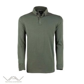 VAV Haki M Tlac-04 Polo Yaka Uzun Kol Tişört
