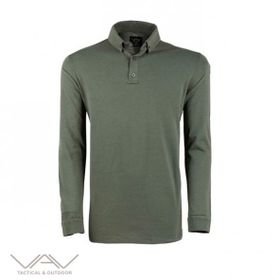 VAV Haki M Tlac-04 Polo Yaka Uzun Kol Tişört