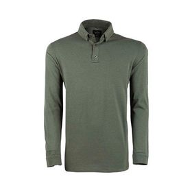 VAV Haki S Tlac-04 Polo Yaka Uzun Kol Tişört