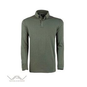 VAV Haki S Tlac-04 Polo Yaka Uzun Kol Tişört