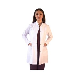 Vayvaylı 100V002A02Y Beyaz Hakim Yaka Orta Boy Beyaz Kadın Doktor Önlüğü