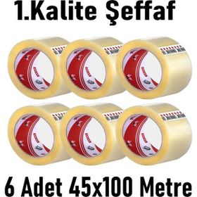 Ve-Ge 45 mm x 100 m 6'lı Paket Aslan Şeffaf Koli Bandı
