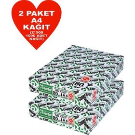 Ve-Ge Copier Bond 80 GR 1000 Adet 2'li Paket A4 Fotokopi Kağıdı