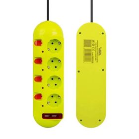 Vea Ve-E40usb 4Lu 2 Usblı 1.5 mt Ayrı Anahtarlı Grup Priz