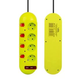 Vea Ve-E40usb 4Lu 2 Usblı 1.5 mt Ayrı Anahtarlı Grup Priz