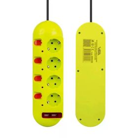 Vea Ve-E40usb 4Lu 2 Usblı 1.5 mt Ayrı Anahtarlı Grup Priz