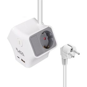 Vea VE-G903YC 3'lü Usb+ Type-C Girişli Anahtarlı 1.5 mt Grup Priz