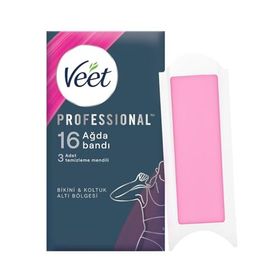Veet 16 Adet Professional Bikini ve Koltukaltı Bölgesi Normal Ciltler Sir Ağda Bandı