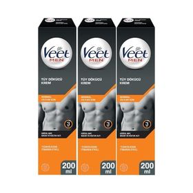 Veet 200 ml 3 Adet Normal Ciltler Erkeklere Özel Tüy Dökücü Krem