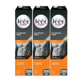 Veet 200 ml 3 Adet Normal Ciltler Erkeklere Özel Tüy Dökücü Krem
