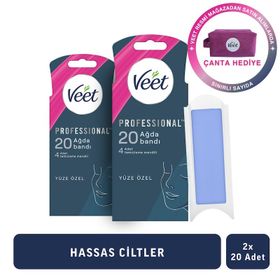 Veet 2x20 Professional Hassas Ciltler İçin Yüz Ağda Bandı