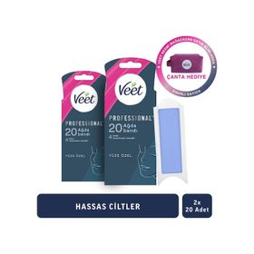 Veet 2x20 Professional Hassas Ciltler İçin Yüz Ağda Bandı