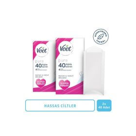 Veet 80 Adet Pure Hassas Ciltler İçin Ağda Bandı