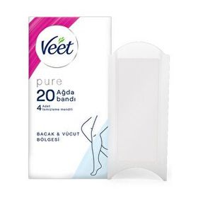 Veet Bacak Vücut Bölgesi Hassas Ciltler 20'li Pure Ağda Bandı