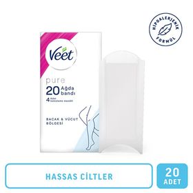 Veet Bacak Vücut Bölgesi Hassas Ciltler 20'li Pure Ağda Bandı