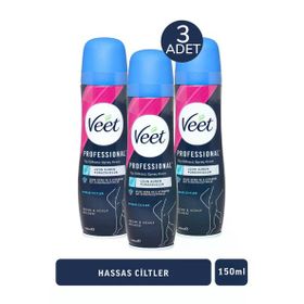 Veet Hassas Ciltler 3x150 ml Tüy Dökücü Krem Sprey