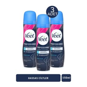 Veet Hassas Ciltler 3x150 ml Tüy Dökücü Krem Sprey