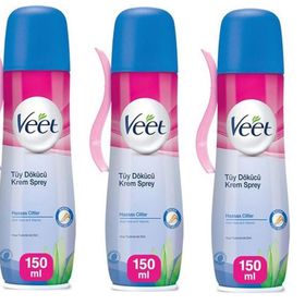 Veet Hassas Ciltler 3x150 ml Tüy Dökücü Krem Sprey