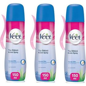 Veet Hassas Ciltler 3x150 ml Tüy Dökücü Krem Sprey