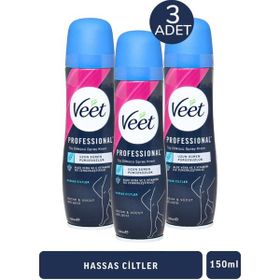 Veet Hassas Ciltler 3x150 ml Tüy Dökücü Krem Sprey