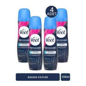 Veet Hassas Ciltler 4x150 ml Tüy Dökücü Sprey Krem