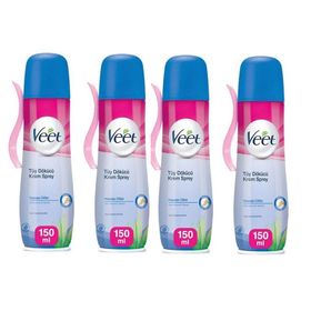 Veet Hassas Ciltler 4x150 ml Tüy Dökücü Sprey Krem