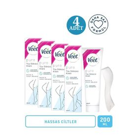 Veet Hassas Ciltler Pure 4x200 ml Tüy Dökücü Krem