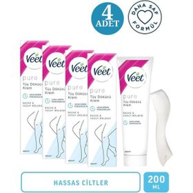 Veet Hassas Ciltler Pure 4x200 ml Tüy Dökücü Krem
