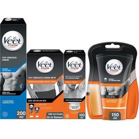 Veet Men 100&50 ml Özel Bölgeler İçin Tüy Dökücü Krem Seti+ Veet Men 200 ml Duşta Tüy Dökücü Krem