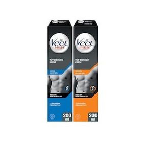 Veet Men 200 ml Hassas Ciltler Erkeklere Özel Tüy Dökücü Krem + 200 ml Normal Ciltler Tüy Dökücü Krem