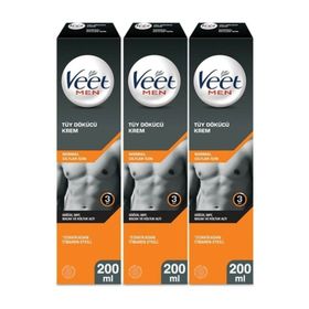 Veet Men 3x200 ml Hassas Ciltler Erkeklere Özel Tüy Dökücü Krem