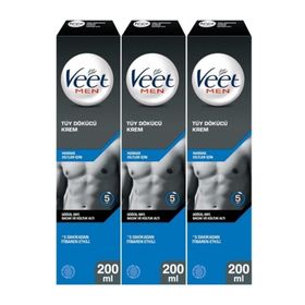 Veet Men 3x200 ml Hassas Ciltler Erkeklere Özel Tüy Dökücü Krem