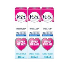 Veet Men 3x200 ml Hassas Ciltler Erkeklere Özel Tüy Dökücü Krem