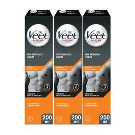 Veet Men 3x200 ml Hassas Ciltler Erkeklere Özel Tüy Dökücü Krem