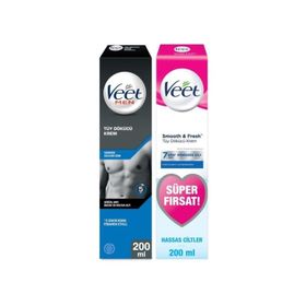 Veet Men Hassas 200 ml + Özel Bölgeler İçin Tüy Dökücü Krem Seti