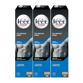 Veet Men Hassas Ciltler 3x200 ml Tüy Dökücü Krem