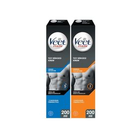 Veet Men Hassas Erkeklere Özel Tüy Dökücü 200 ml + Veet Men Normal Erkeklere Özel Tüy Dökücü 200 ml