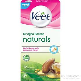 Veet Naturals Doğal Argan Yağı 12'li Sir Ağda Bantları