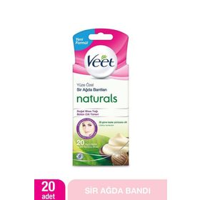 Veet Naturals Doğal Shea Yağı Yüz Bölgesi 20 Adet Sir Ağda Bantları